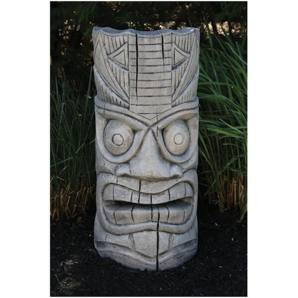 Island Tiki Face Garden Sculpture Large Decorative Statuary Stone
